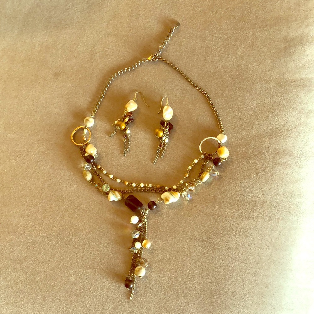 Beautiful beaded necklace and earring set!
